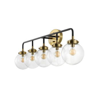 Caleb Brass Vanity Wall Sconce Clear